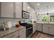 Modern kitchen with granite countertops, stainless steel appliances, and stylish cabinets at 1744 Habershal Nw Rd, Atlanta, GA 30318