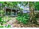 Backyard garden featuring lush grass, mature tree, and a view of the rear exterior of the home at 1249 Francis Nw St, Atlanta, GA 30318