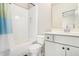 Bright bathroom with white subway tile, modern fixtures, and a shower/tub combo at 1192 Wylie Se St # 429, Atlanta, GA 30316