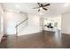 Open-concept space with beautiful hardwood floors, staircase, and eat-in kitchen area at 1192 Wylie Se St # 429, Atlanta, GA 30316