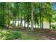 Picturesque lakeside view framed by mature trees, offering a serene and natural backdrop at 5765 Riley Rd, Cumming, GA 30028