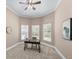 Office with neutral paint, tray ceiling, and lots of natural light at 5765 Riley Rd, Cumming, GA 30028