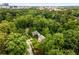Scenic aerial shot capturing the property nestled within a lush, green neighborhood, and a city skyline in the distance at 1327 Harvard Ne Rd, Atlanta, GA 30306