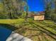 Backyard featuring a lush green lawn and a shed for extra storage and organization at 3082 Dove Way, Decatur, GA 30033