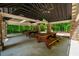 Community pavilion featuring picnic tables, stone pillars, and a peaceful outdoor setting at 1130 S Rudder Rd, Cumming, GA 30041