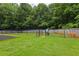 Gated community dog park with benches and green space surrounded by mature trees and a chain link fence at 3388 Washington Cmns Nw Ave, Kennesaw, GA 30144
