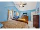 Bedroom with vaulted ceiling, and ceiling fan at 3388 Washington Cmns Nw Ave, Kennesaw, GA 30144