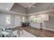 Bright living space features wood floors, recessed lighting, and an open layout at 379 Bohannon Rd, Grantville, GA 30220