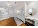 Elegant bathroom featuring a glass shower, vanity, and freestanding tub at 1146 Cumberland Ne Rd, Atlanta, GA 30306