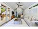 A cozy living room with stone fireplace and views of the backyard at 1146 Cumberland Ne Rd, Atlanta, GA 30306