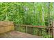 Wood deck overlooking a green, wooded backyard at 212 Ranier Court, Canton, GA 30114