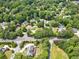 An aerial view of a neighborhood showing lush greenery and well-maintained homes at 125 Savannah Estates Dr, Atlanta, GA 30350