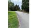 Street view displaying the quiet road and green landscape, ideal for peaceful living and commutes at 1024 Topaz Lane, Villa Rica, GA 30180