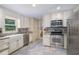 Updated kitchen with stainless steel appliances, white cabinets, and farmhouse sink at 106 Waterford Place Pl, Acworth, GA 30101