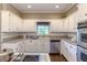 Classic kitchen with white cabinets, stainless steel appliances, and tile backsplash at 110 Amsterdam Dr, Lilburn, GA 30047