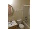 Clean bathroom with a bathtub and shower combination, featuring a neutral color scheme at 851 Shore Dr, Lithonia, GA 30058