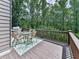 Enjoy outdoor dining on the wooden deck with backyard views at 237 Libby Ln, Canton, GA 30115