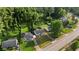Aerial view of the home with large backyard, lush trees and neighborhood street at 2677 Tilson Rd, Decatur, GA 30032