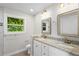 Bright bathroom with dual sinks, granite counters, and ample natural light at 2677 Tilson Rd, Decatur, GA 30032