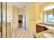 Bathroom showcasing double vanities, granite countertops, separate shower and tub at 1595 Lake Lucerne Rd Sw, Lilburn, GA 30047