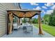 Outdoor patio with covered seating area at 7470 Oldbury Pl, Cumming, GA 30040