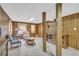 Finished basement features wood paneled walls, ample seating, and natural light at 2320 Tilson Cir, Decatur, GA 30032