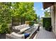 Cozy deck with comfortable seating, a fire pit, and privacy screens, perfect for outdoor relaxation and entertaining at 1354 Fernwood Ne Cir, Brookhaven, GA 30319
