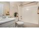 Well-maintained bathroom with a shower and vanity at 257 Se Ashland Park Se Ct, Lawrenceville, GA 30045