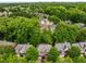 Aerial view of the neighborhood with lush green trees surrounding beautiful homes at 3227 Collier Gate Se Ct, Smyrna, GA 30080