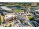 Spectacular view of Truist Park baseball stadium from above featuring a view of the field, buildings, and Omni Hotel at 3227 Collier Gate Se Ct, Smyrna, GA 30080