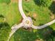 Aerial view of the park with a fountain in the center and walking paths at 3227 Collier Gate Se Ct, Smyrna, GA 30080