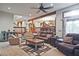 Open concept living room with hardwood floors, and staircase at 4246 Loch Highland Ne Pkwy, Roswell, GA 30075