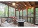 Relaxing screened-in porch with comfortable seating and view of lush greenery at 4246 Loch Highland Ne Pkwy, Roswell, GA 30075