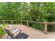 Back deck with furniture overlooking a serene wooded area, perfect for relaxation at 8470 Lazy Oaks Ct, Atlanta, GA 30350