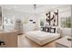 A modern main bedroom offers abundant natural light and stylish decor at 185 Pebble Trl, Alpharetta, GA 30009