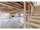 Unfinished basement with staircase, framed walls, and concrete floor is ready to be completed at 143 Longview Rd, Fayetteville, GA 30214
