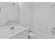 Clean bathroom with a tub-shower combination and a single vanity at 1608 Indian Way, Cumming, GA 30040