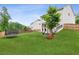 Spacious backyard with green grass, privacy fence, and mature tree at 6360 Boulder Rdg, Cumming, GA 30028
