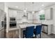 Modern kitchen featuring stainless steel appliances, an island with seating, and pendant lighting at 6360 Boulder Rdg, Cumming, GA 30028