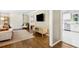 Open concept living room with hardwood floors, and neutral color palette at 3362 Northbrook Dr, Atlanta, GA 30340