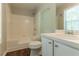 Full bathroom with a tub, shower, and vanity at 142 Wellspring Pt, Hiram, GA 30141