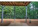 Covered patio with brick base, leading to fenced backyard lush with greenery, offering a private outdoor space at 5492 Glenridge Dr # 536, Atlanta, GA 30342