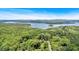 Breathtaking aerial view of property surrounded by lush greenery near a serene lake at 6863 Recreation Ln, Acworth, GA 30102