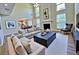 Inviting living room with high ceilings, large windows, modern decor and an open floorplan at 2130 Chattahoochee Dr, Duluth, GA 30097