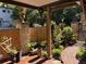 The backyard features a brick patio, garden, and wooden fence for privacy at 375 6Th Ne St # 5, Atlanta, GA 30308