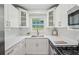 Bright kitchen featuring white cabinetry, a stainless sink, stone countertops, and modern appliances at 2105 Royal Fox Way, Decatur, GA 30032