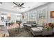 Comfortable living area with barstool seating and a lovely view of the yard at 9307 Glenleigh Way, Jonesboro, GA 30236