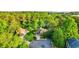 Aerial view of upscale homes nestled among mature trees in a cul-de-sac at 2366 Battle Forest Sw Dr, Marietta, GA 30064
