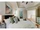 Bright main bedroom boasts a tray ceiling, soft textiles, and a peaceful atmosphere at 2366 Battle Forest Sw Dr, Marietta, GA 30064