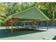 Shaded pavilion with picnic tables near a tennis court at 2366 Battle Forest Sw Dr, Marietta, GA 30064